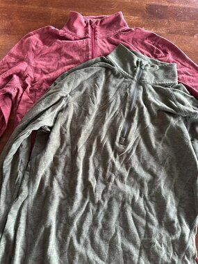 Dover Saddlery Quarter Zip Riding Tops Bundle Small Green & Maroon